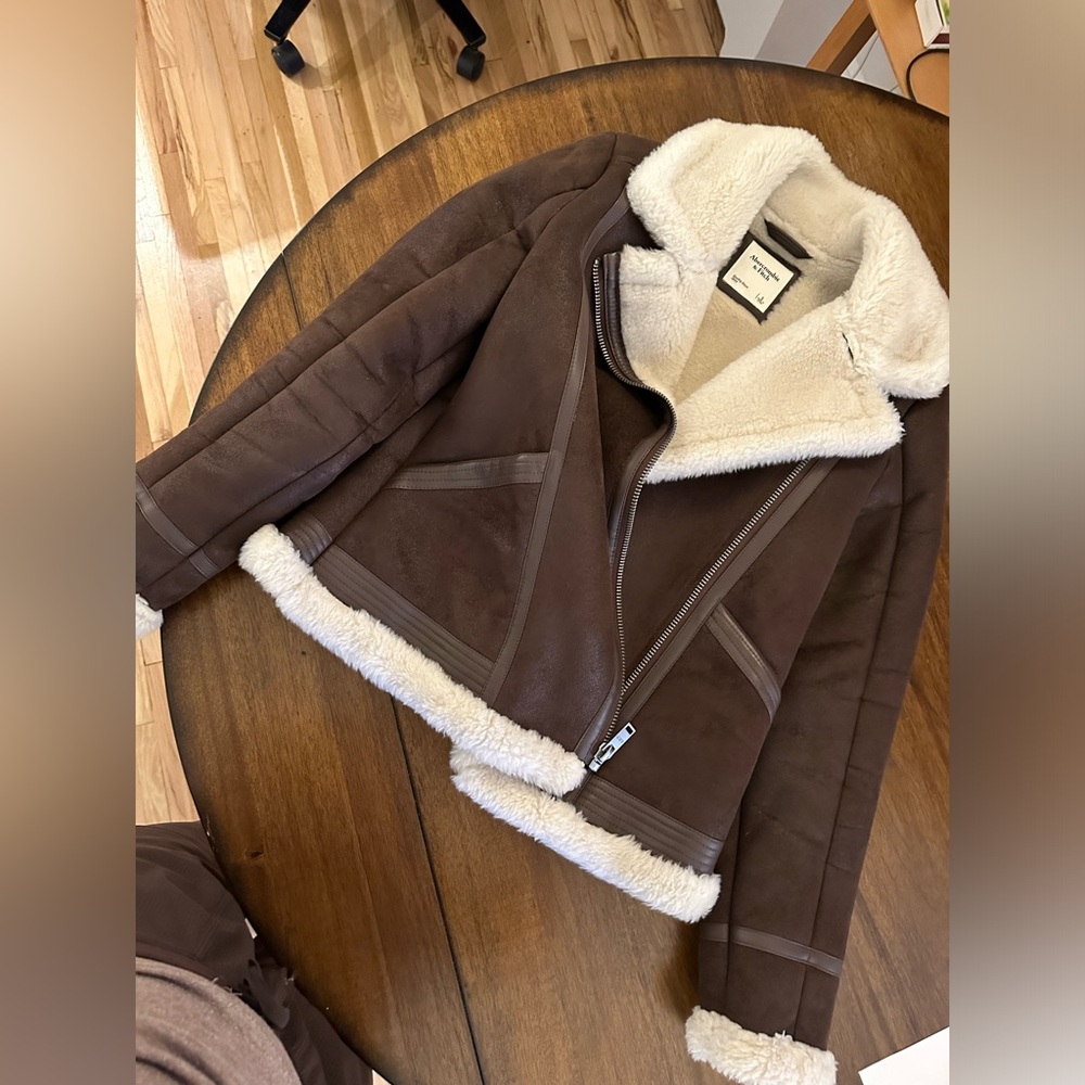 Abercrombie Faux Sherling Aviator Jacket